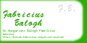 fabricius balogh business card